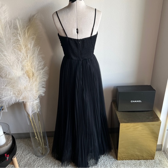 NWT Lucy Paris Black Tulle Maxi Dress Gown - Picture 4 of 12